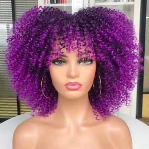 Ladies women curly afro  wig 10 inchs